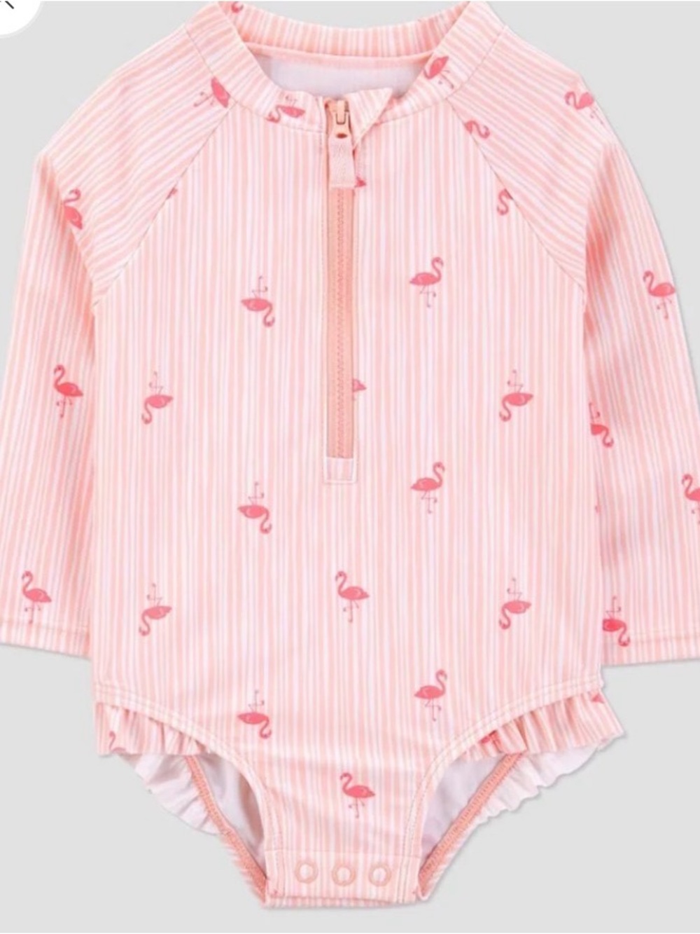 Carter's Just One You Baby Long Sleeve Flamingo Printed One Piece Swimsuit. NWT